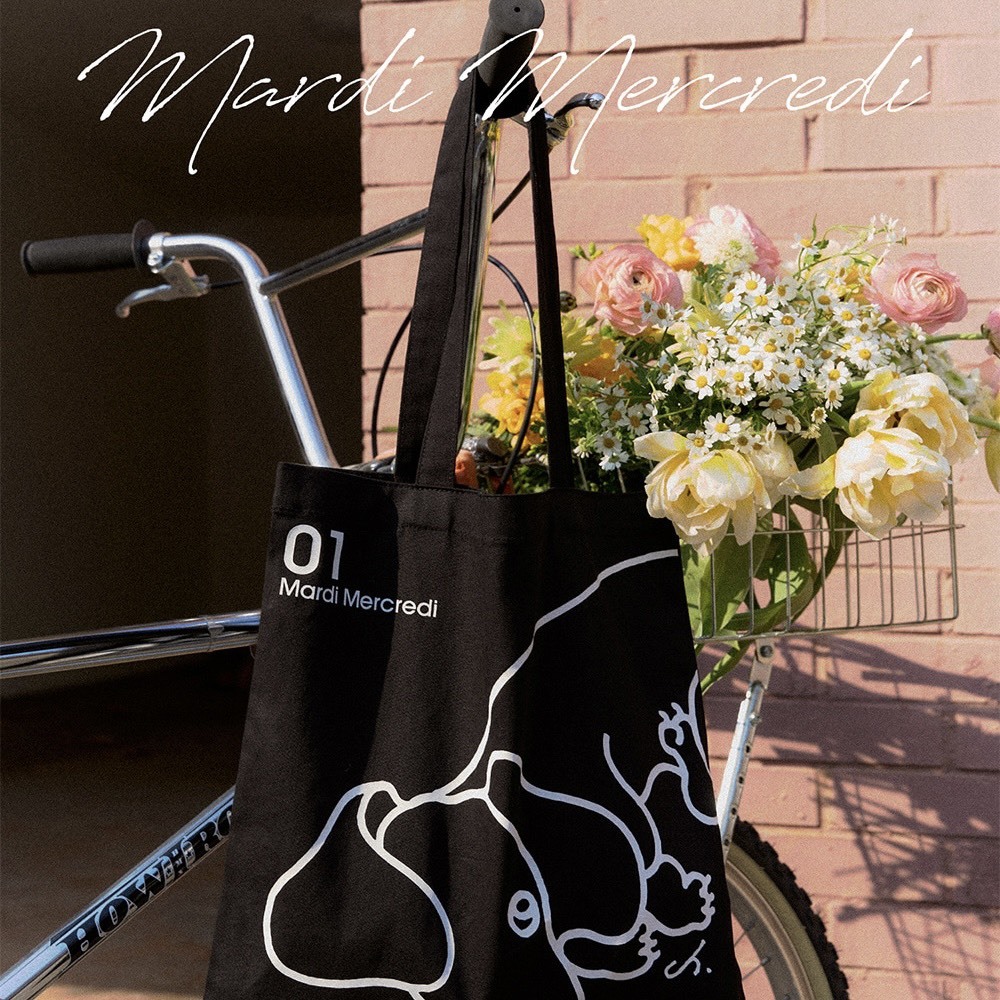 韓國｜Mardi Mercredi CANVAS BAG DDANJI CH.01_BLACK WHITE 帆布包