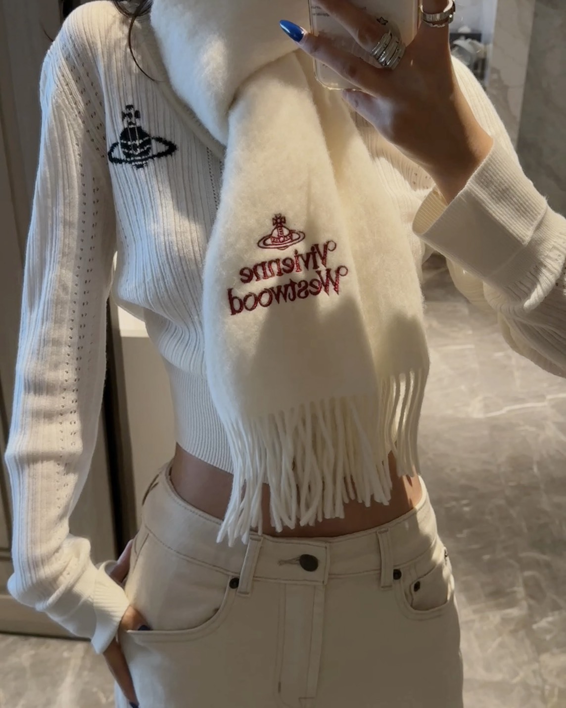 <送女友>英國 Vivienne Westwood 西太后 薇薇安 100%羊毛 圍巾 3色