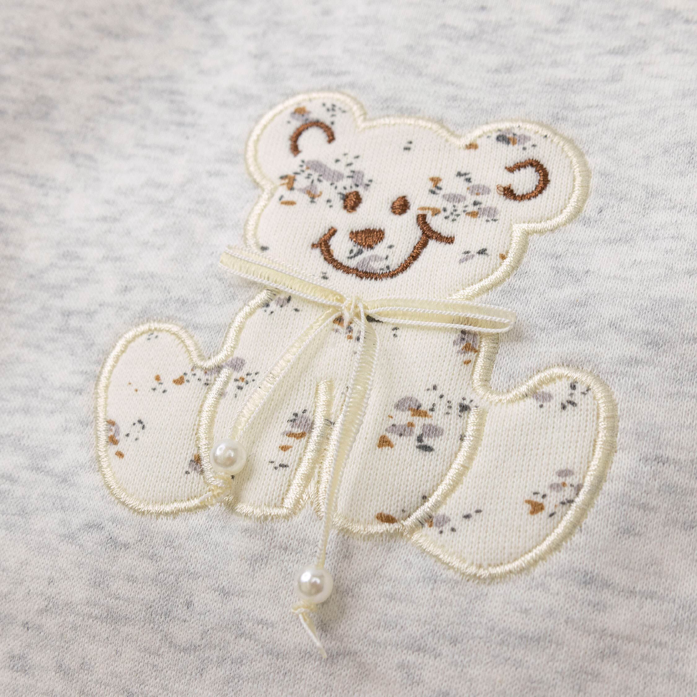 【H55159】可愛碎花小熊圓領上衣＊二色