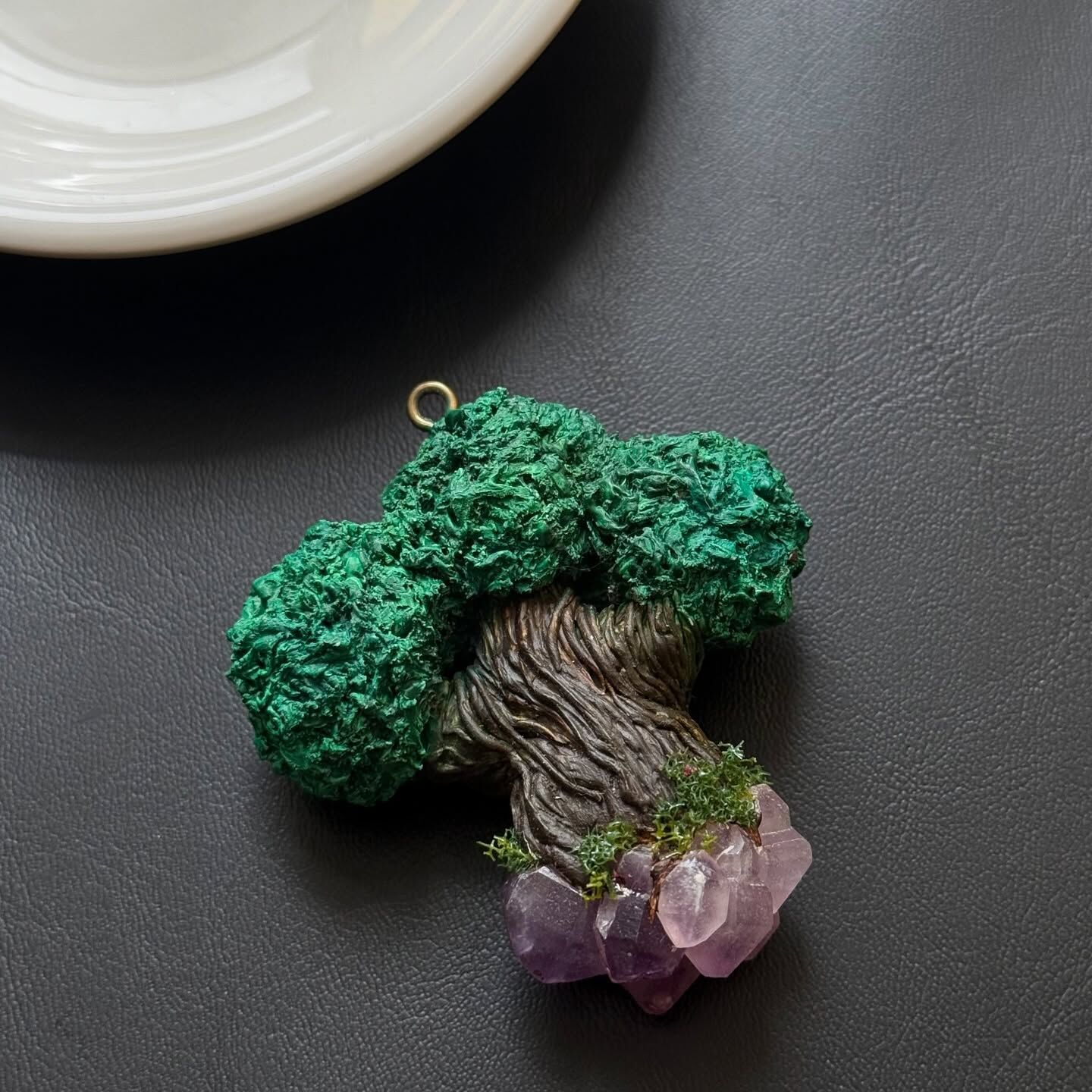 [原石] 紫水晶 大樹 手作陶藝品