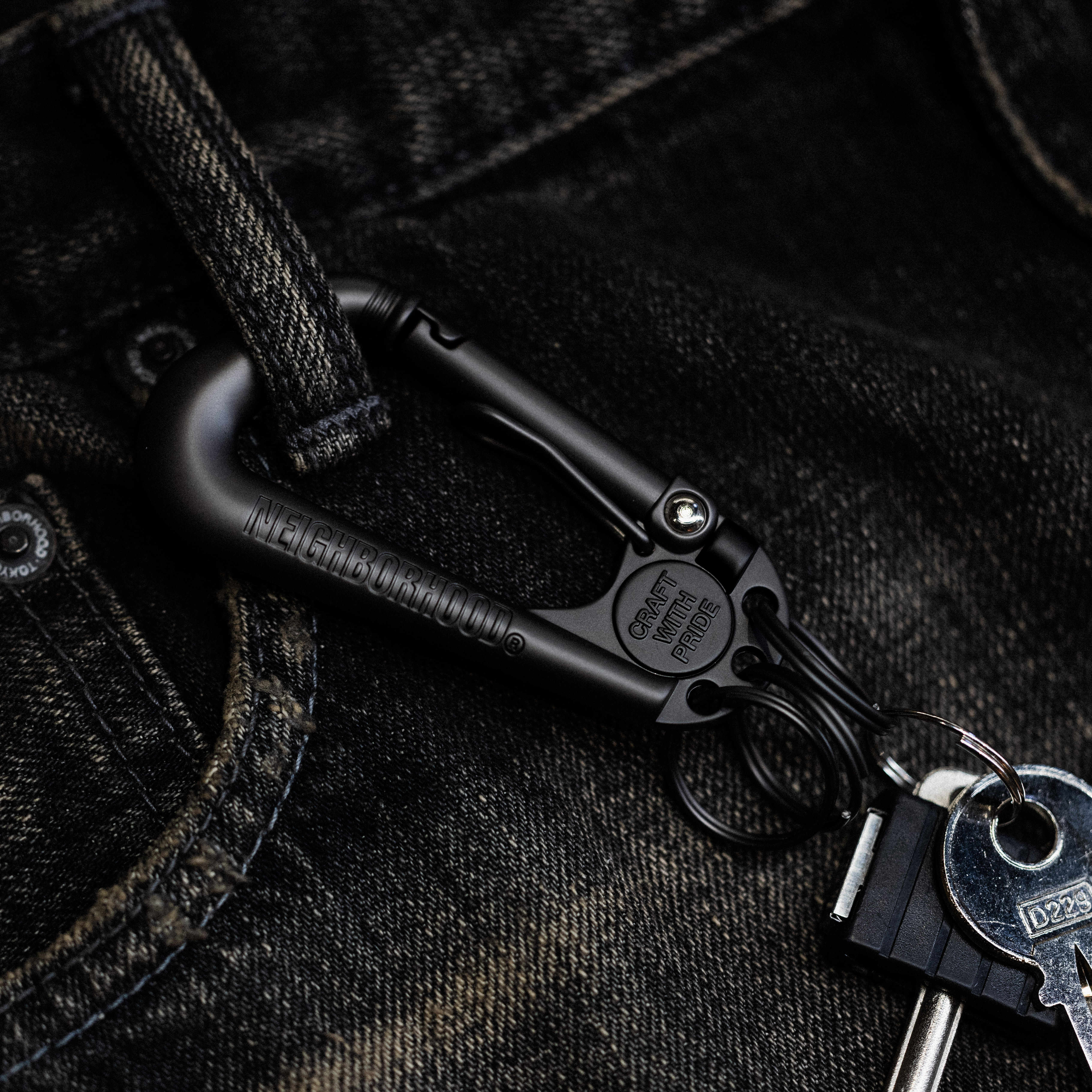 -(C017)-NEIGHBORHOOD  CARABINER KEYHOLDER 烤漆 霧面 鋅合金 鑰匙扣 登山扣-252MYNH-AC03