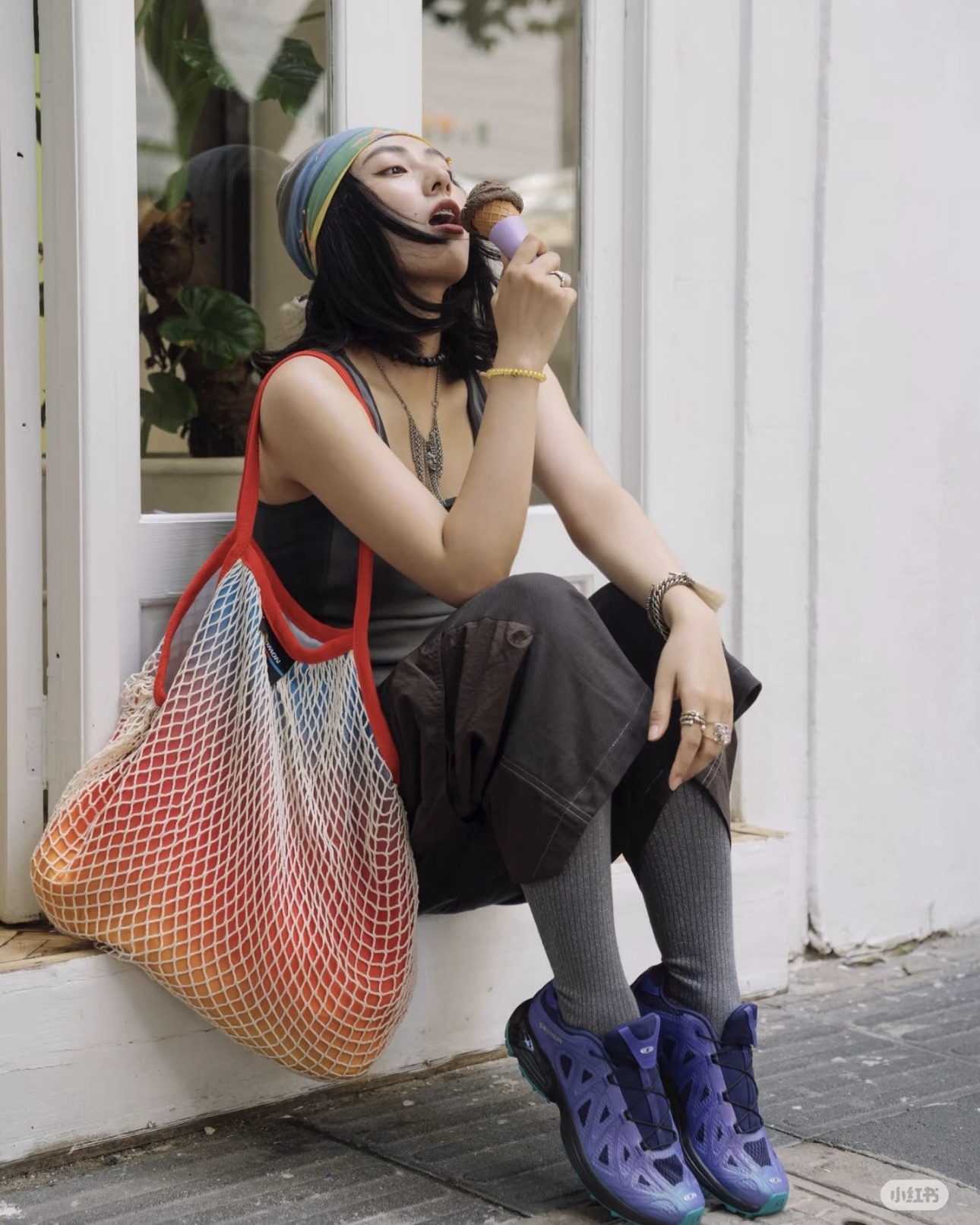 #國外限定預購 Salomon 漸層漁網帆布袋