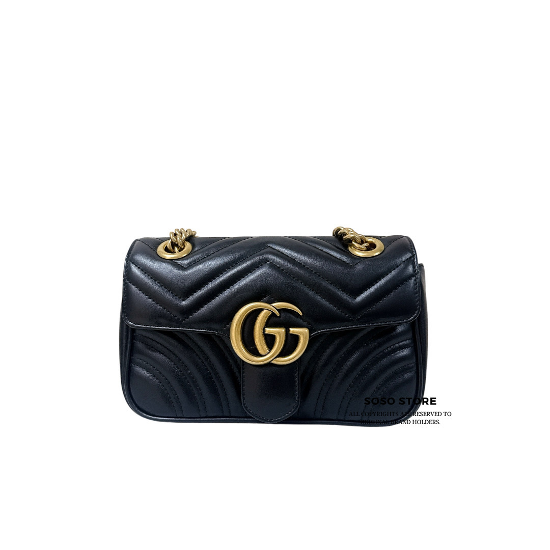 Gucci GG Marmont Flap Bag - Black / Ghw