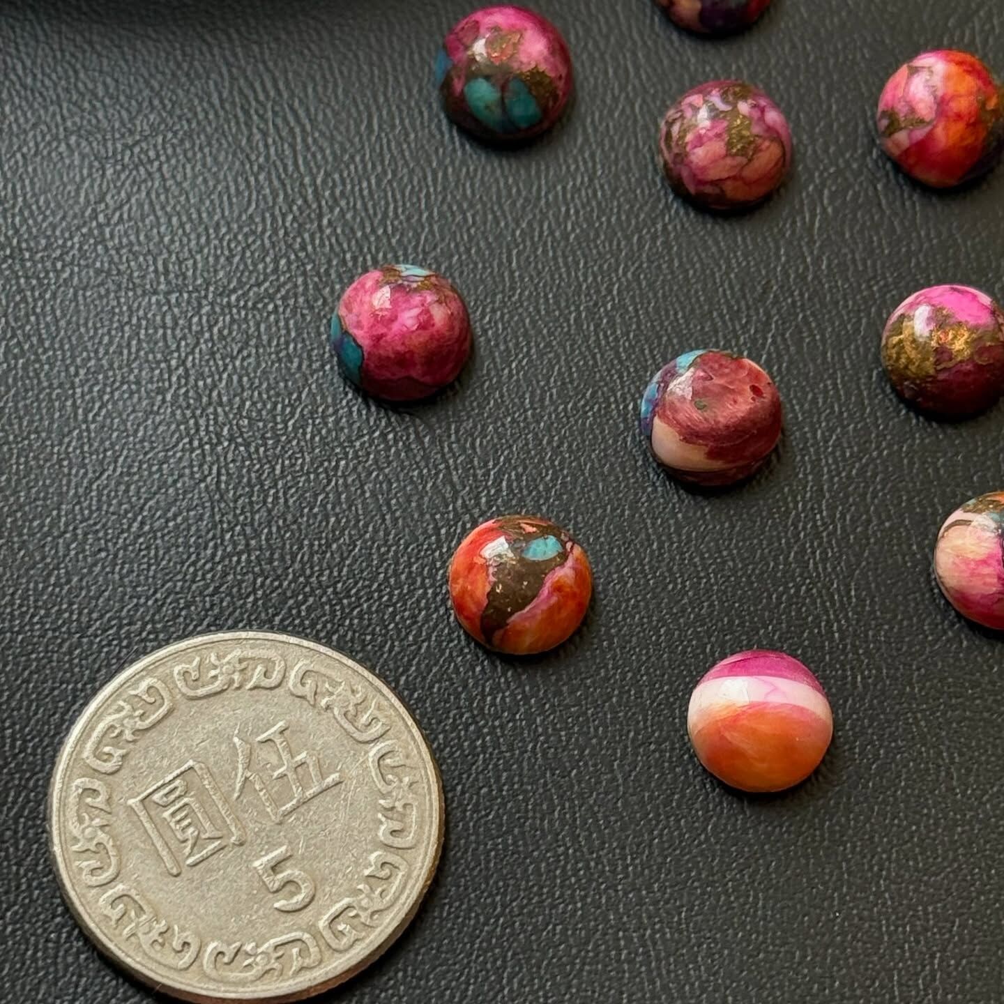 [原石] 牡蠣銅綠松石 水晶裸石蛋面