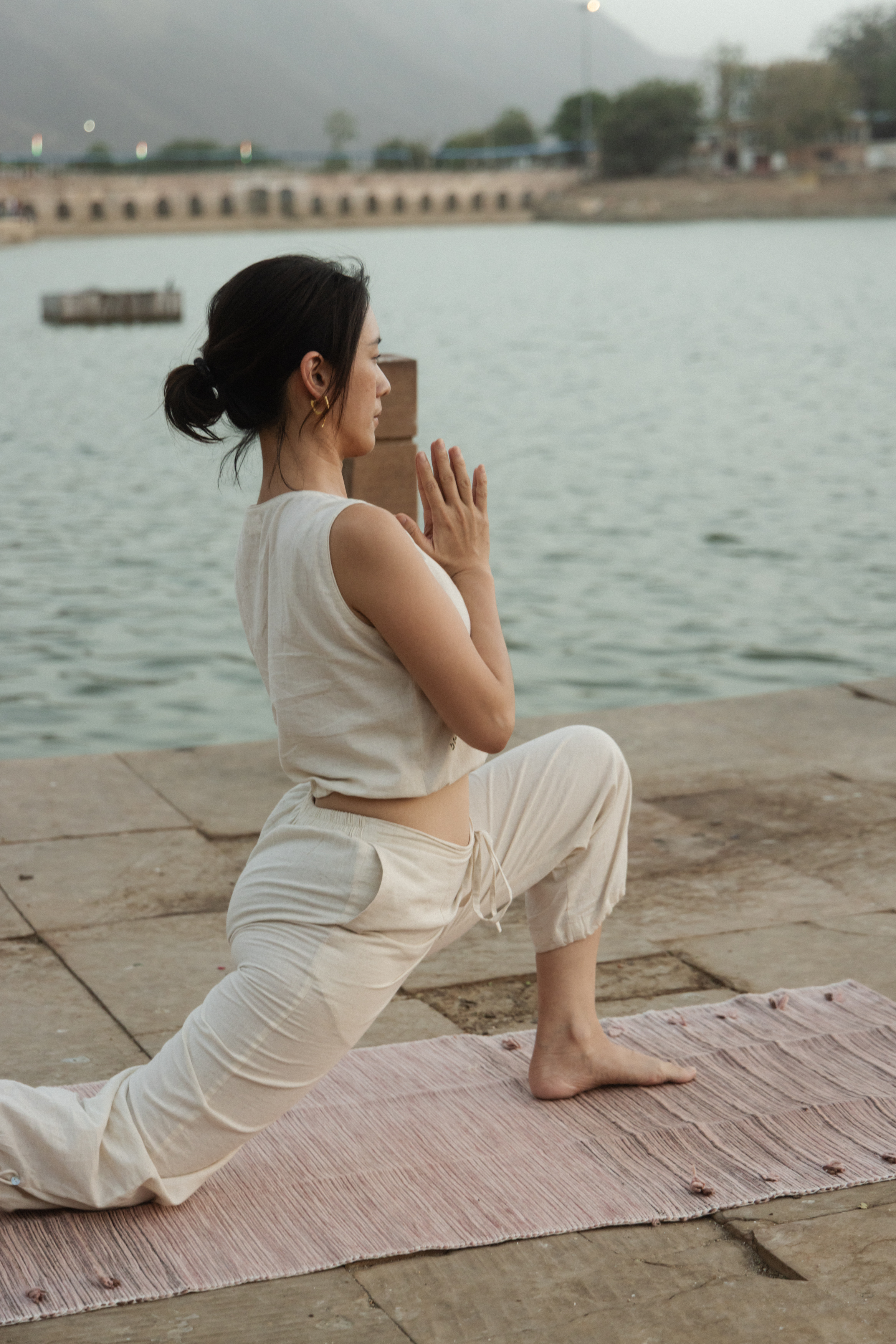 【YOGA】印度手工染織瑜伽墊_粉紫色