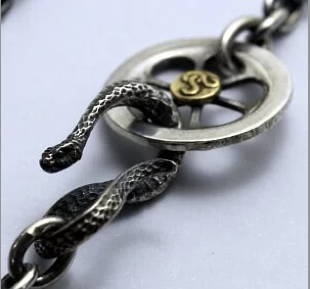 FCC-01 1.25mm豆鏈/蛇鉤&K18蛇金屬輪頸鏈