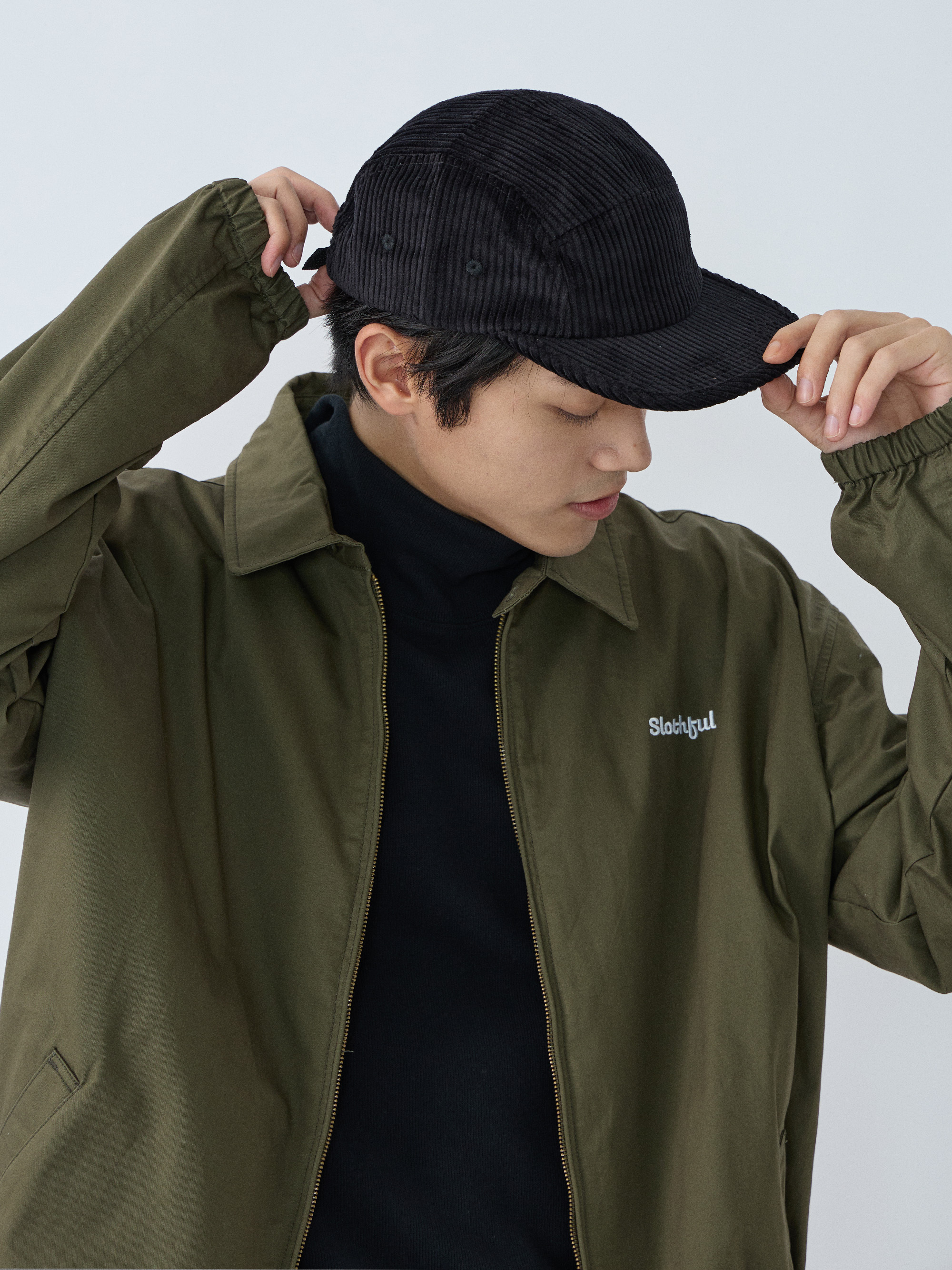 燈芯絨平口五分割帽