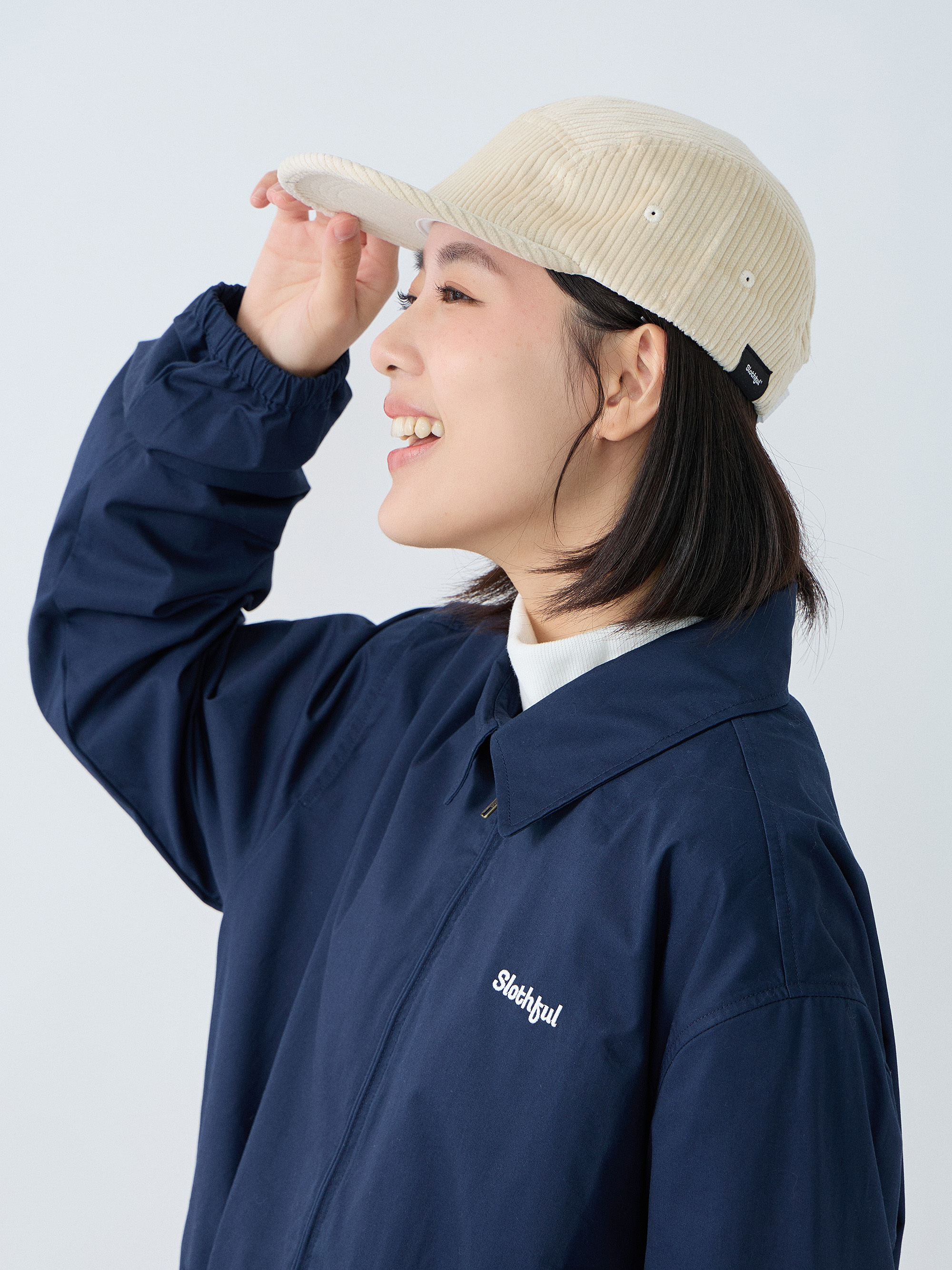 燈芯絨平口五分割帽