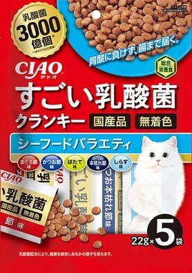 日本CIAO 勁量乳酸菌夾心乾糧 - 海鮮PARTY ( 22g x 5支裝 )