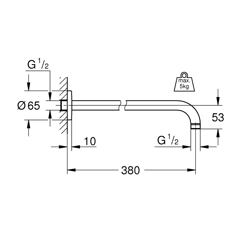 GROHE｜Rainshower 壁式固定桿38cm 28361000