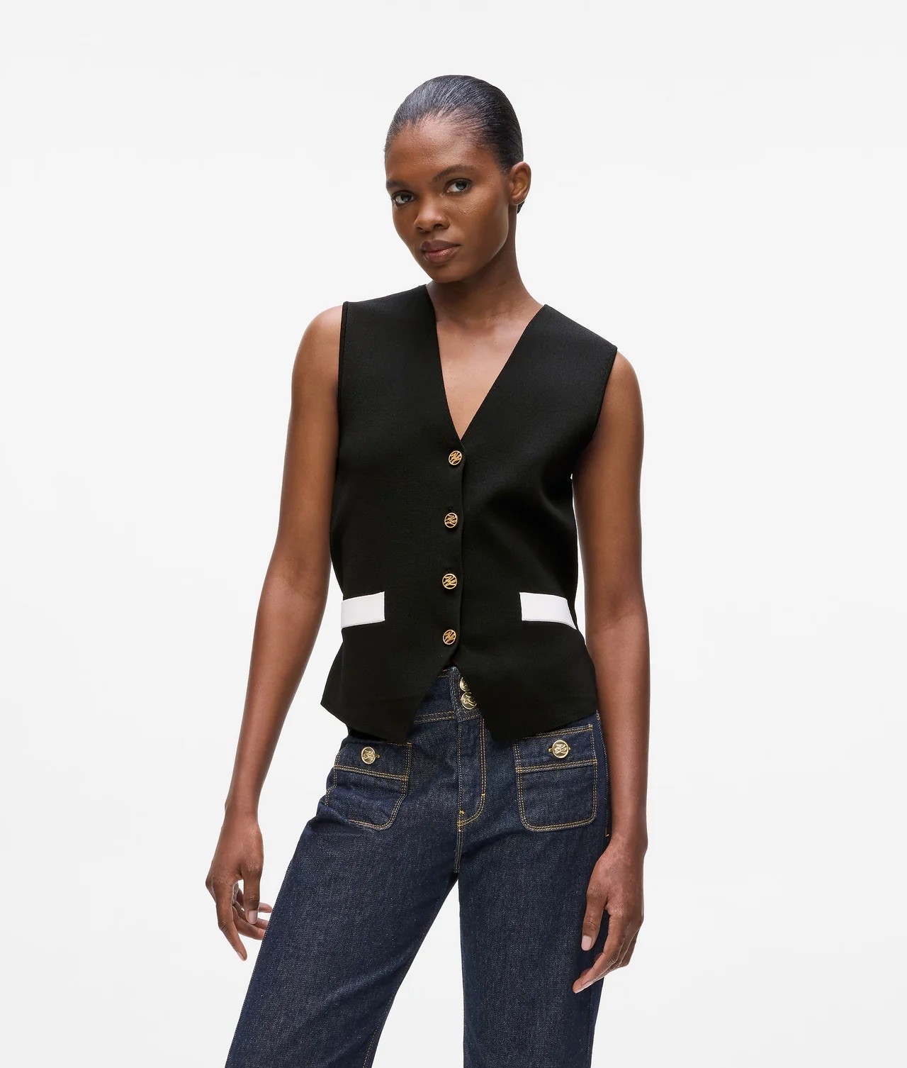 KARL Lagerfeld 卡爾拉格斐針織雙色背心