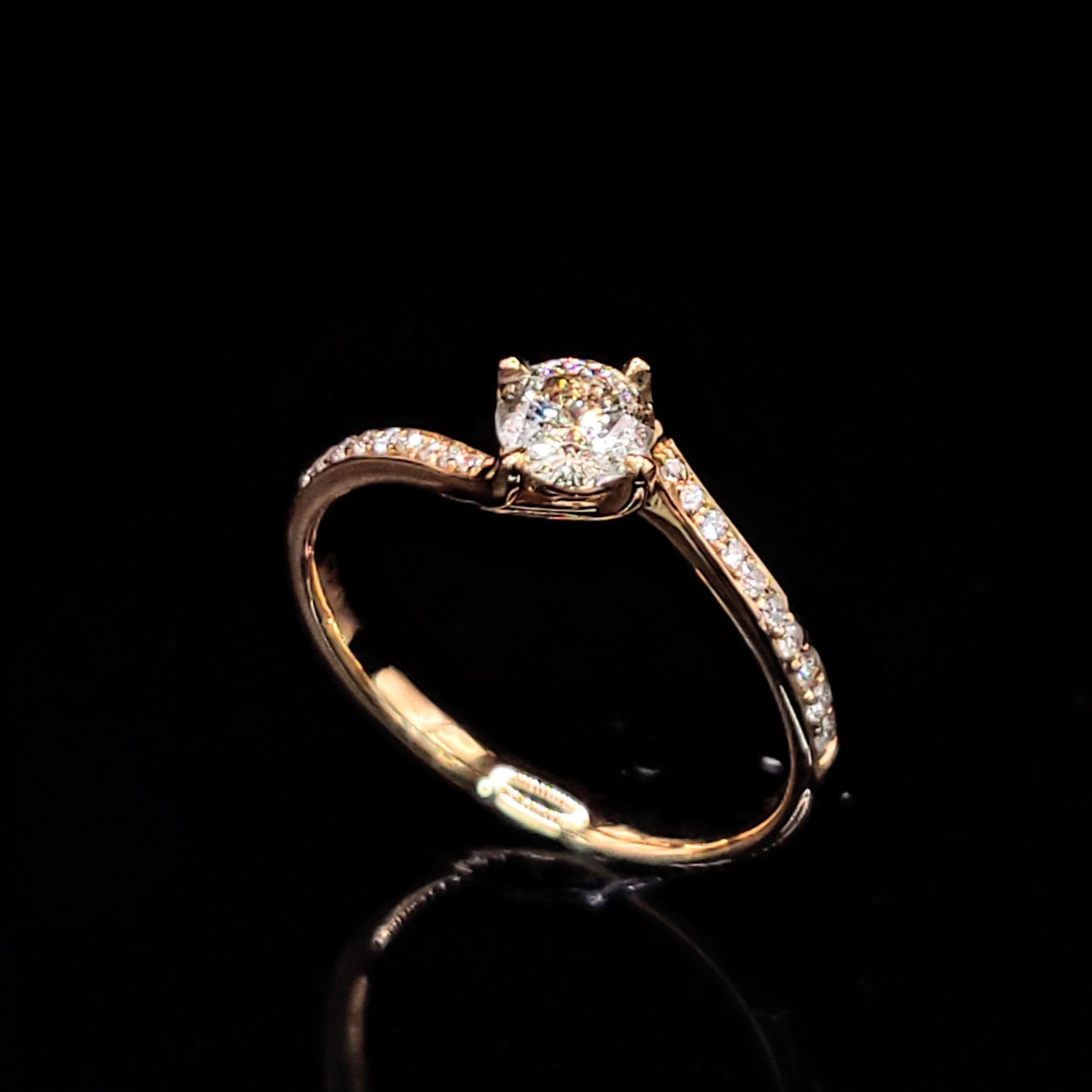 18K Rose Gold 0.51ct Fancy Champagne Diamond Ring