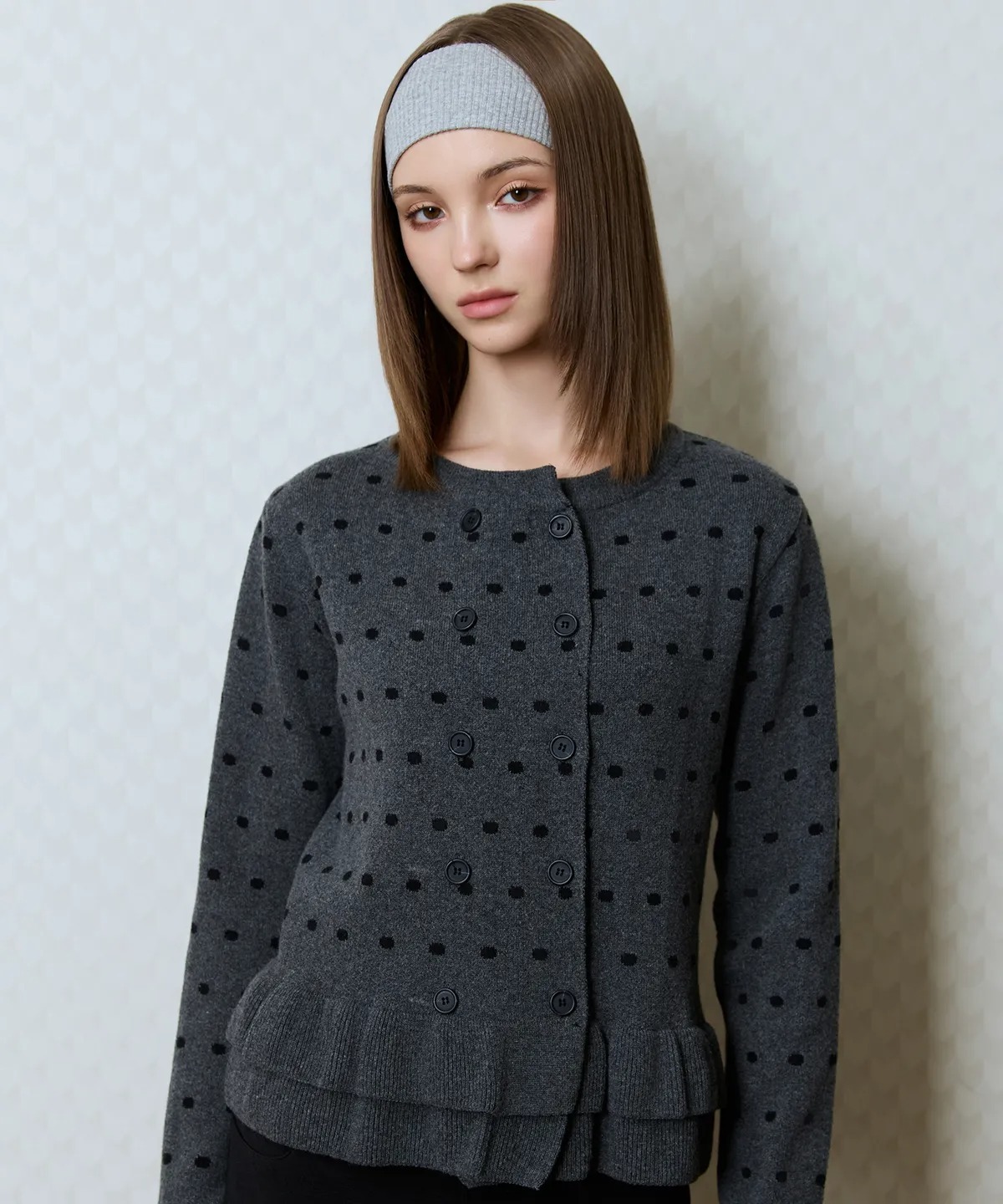 LUVISTRUE GT DOT FRILL CARDIGAN