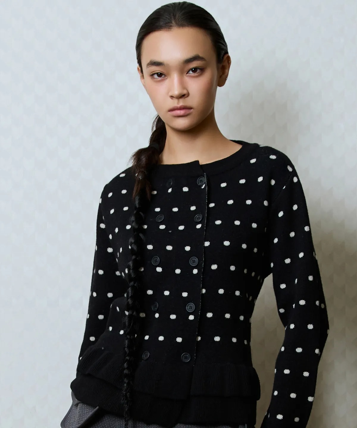 LUVISTRUE GT DOT FRILL CARDIGAN