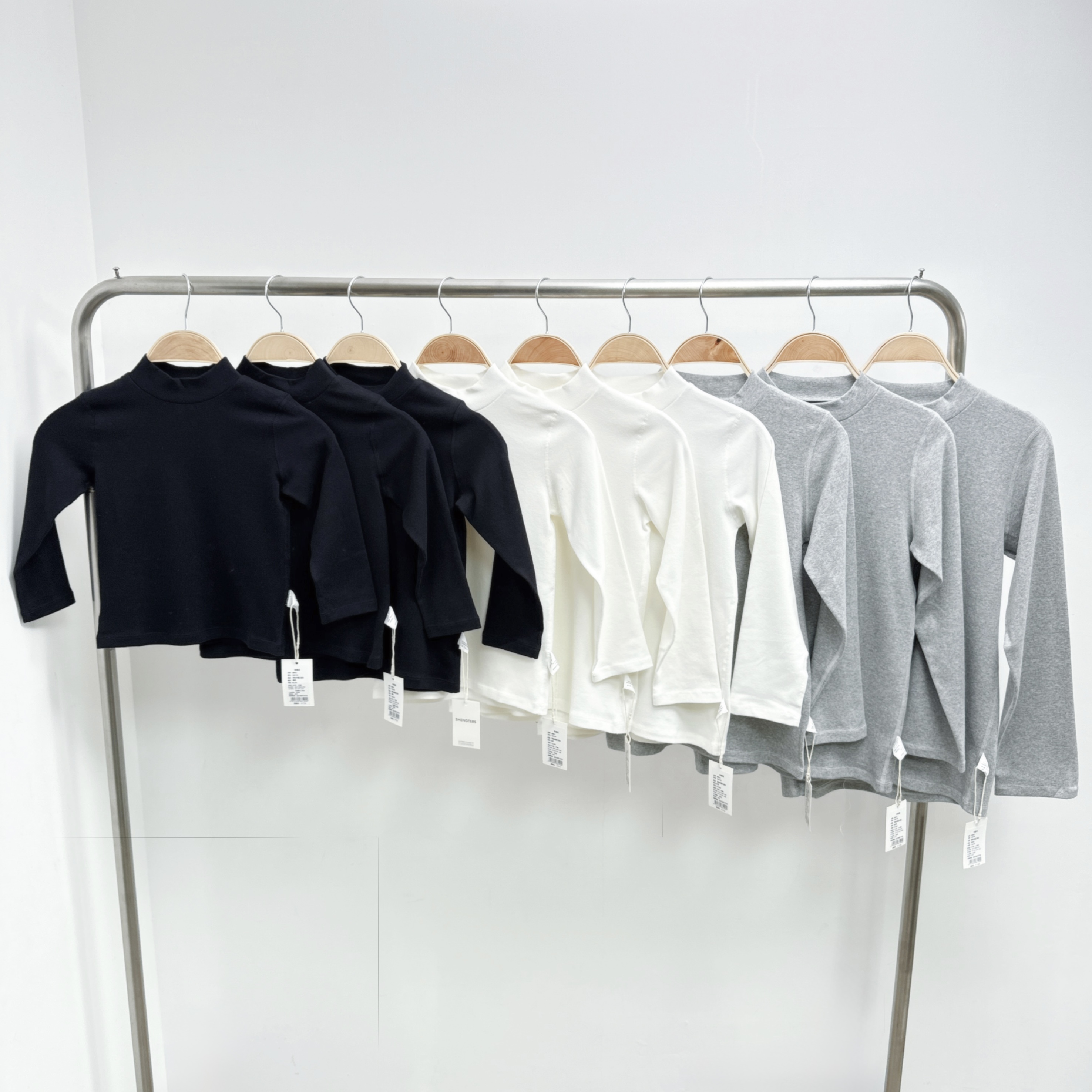 M8190-小童/中童企領磨毛長袖打底衫 (A103-A124)