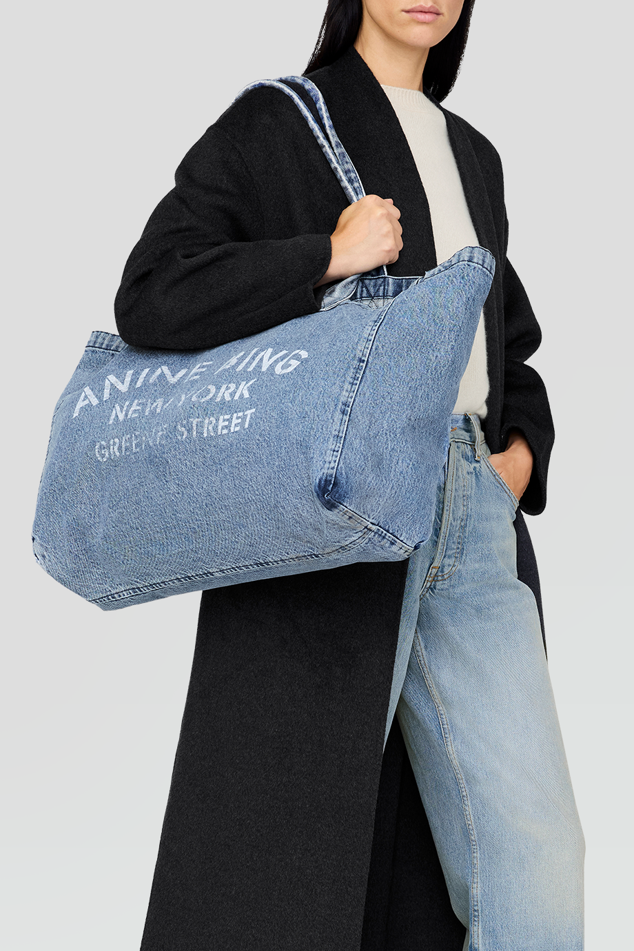 Anine Bing｜LEO 復古水洗牛仔托特包