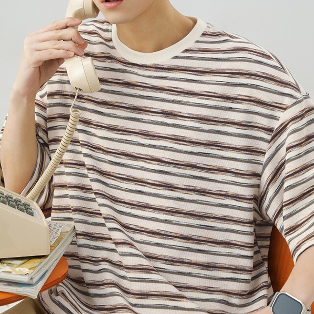 日系復古撞色條紋短袖T恤 MT7165