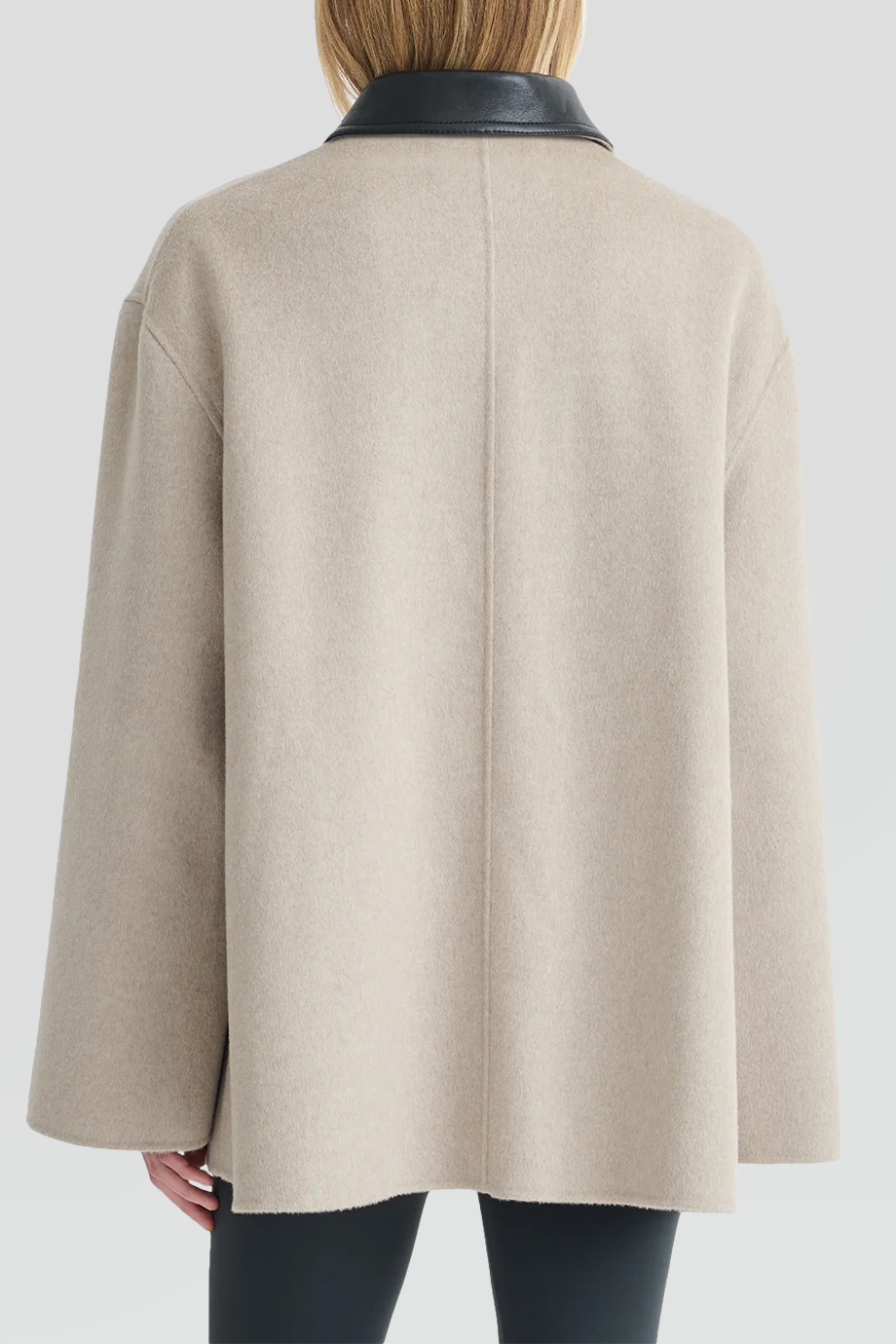 Nanushka｜JADA 皮革翻領寬版羊毛外套