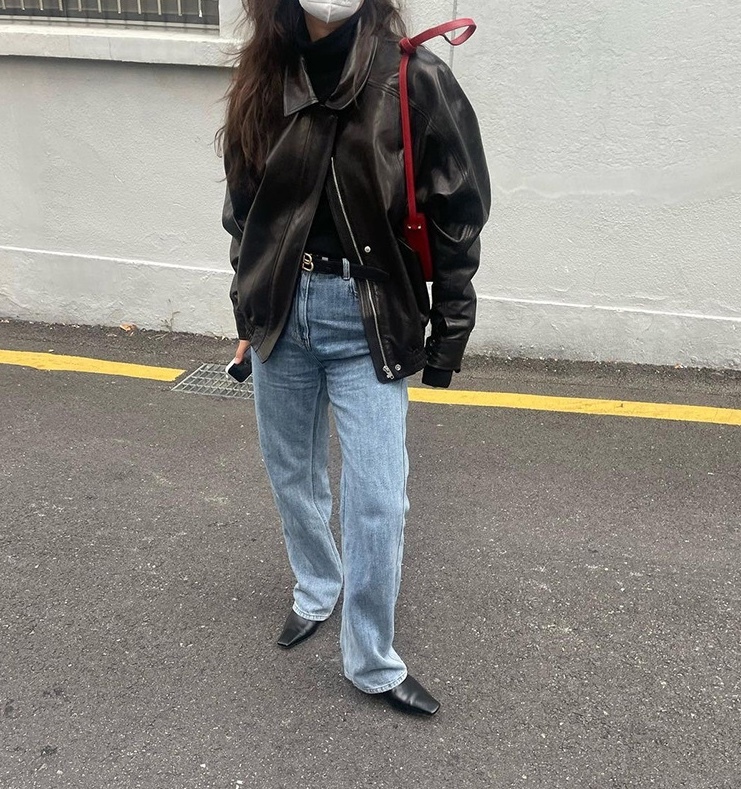 ᴷᴼᴿᴱᴬ 🇰🇷Ethos 率性翻領落肩設計皮衣外套