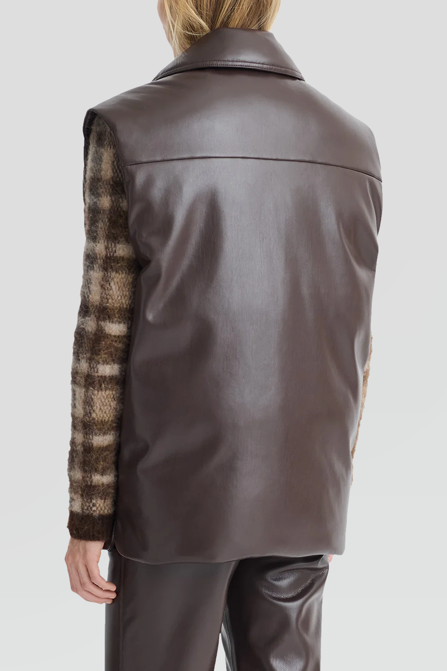 Nanushka｜KARLENE 素皮革襯墊背心外套