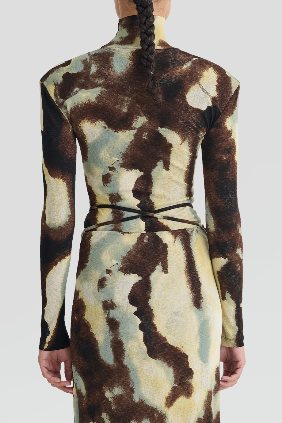 Nanushka｜NAYELI 暈染印花網紗針織上衣