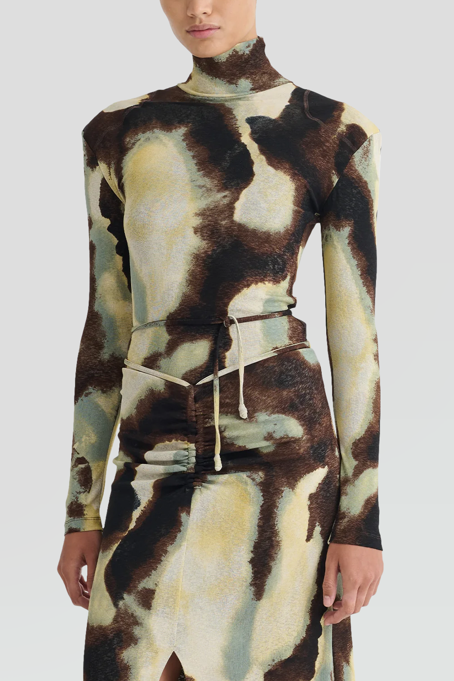 Nanushka｜NAYELI 暈染印花網紗針織上衣