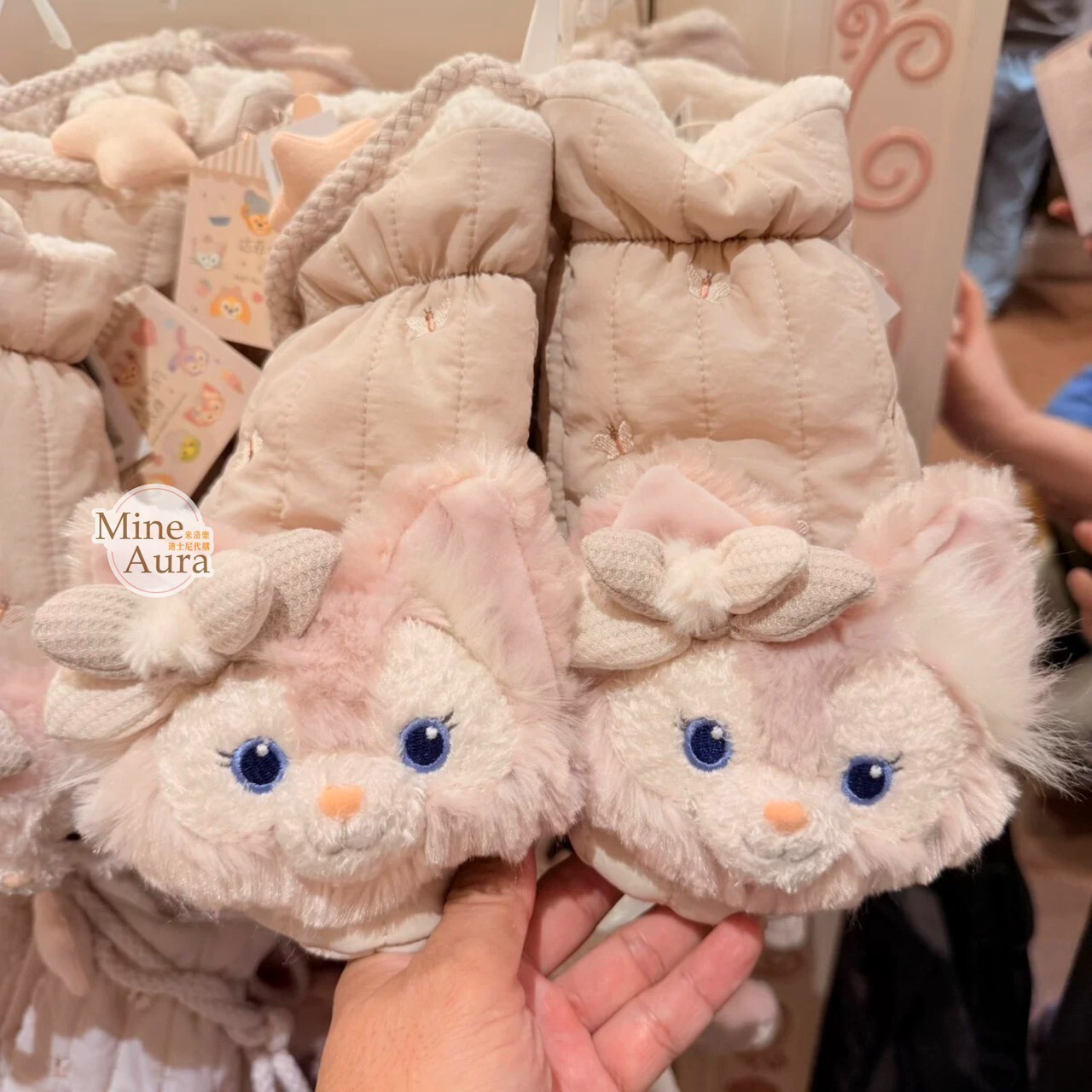 達菲 Duffy 與好友們 小小伙伴系列 玲娜貝兒 Lina bell 絨毛大頭 造型 手套 -上海迪士尼樂園