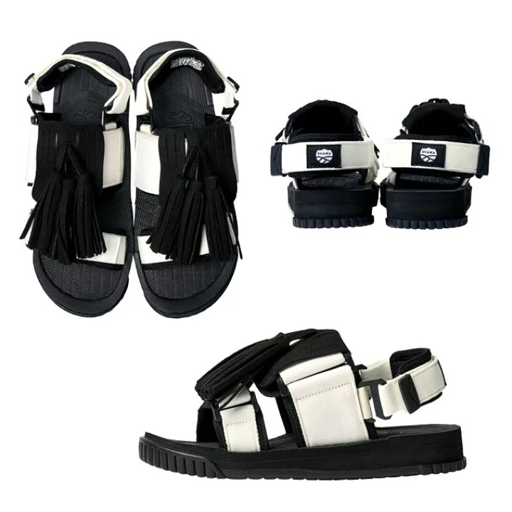 SHAKA SK-274 LINEN BLACK 01R 白黑 涼拖鞋 流蘇 女鞋