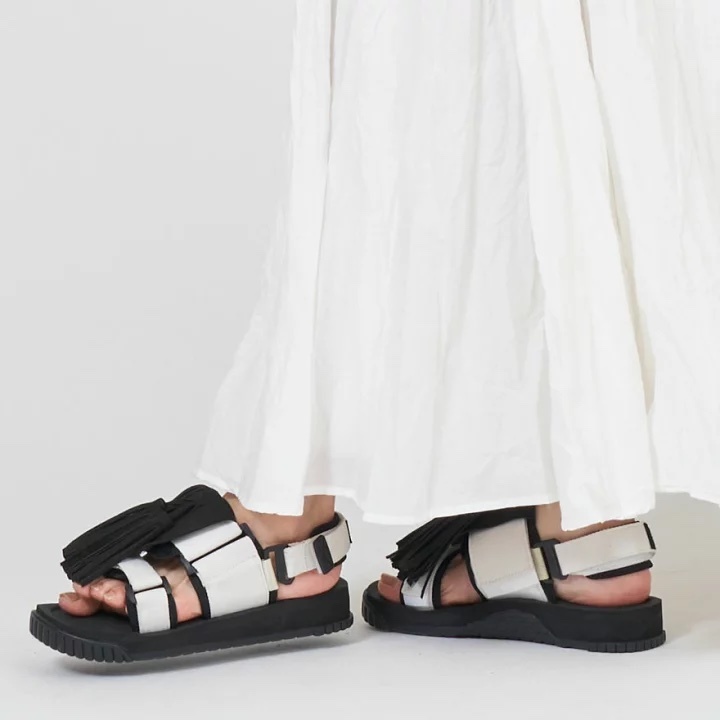 SHAKA SK-274 LINEN BLACK 01R 白黑 涼拖鞋 流蘇 女鞋