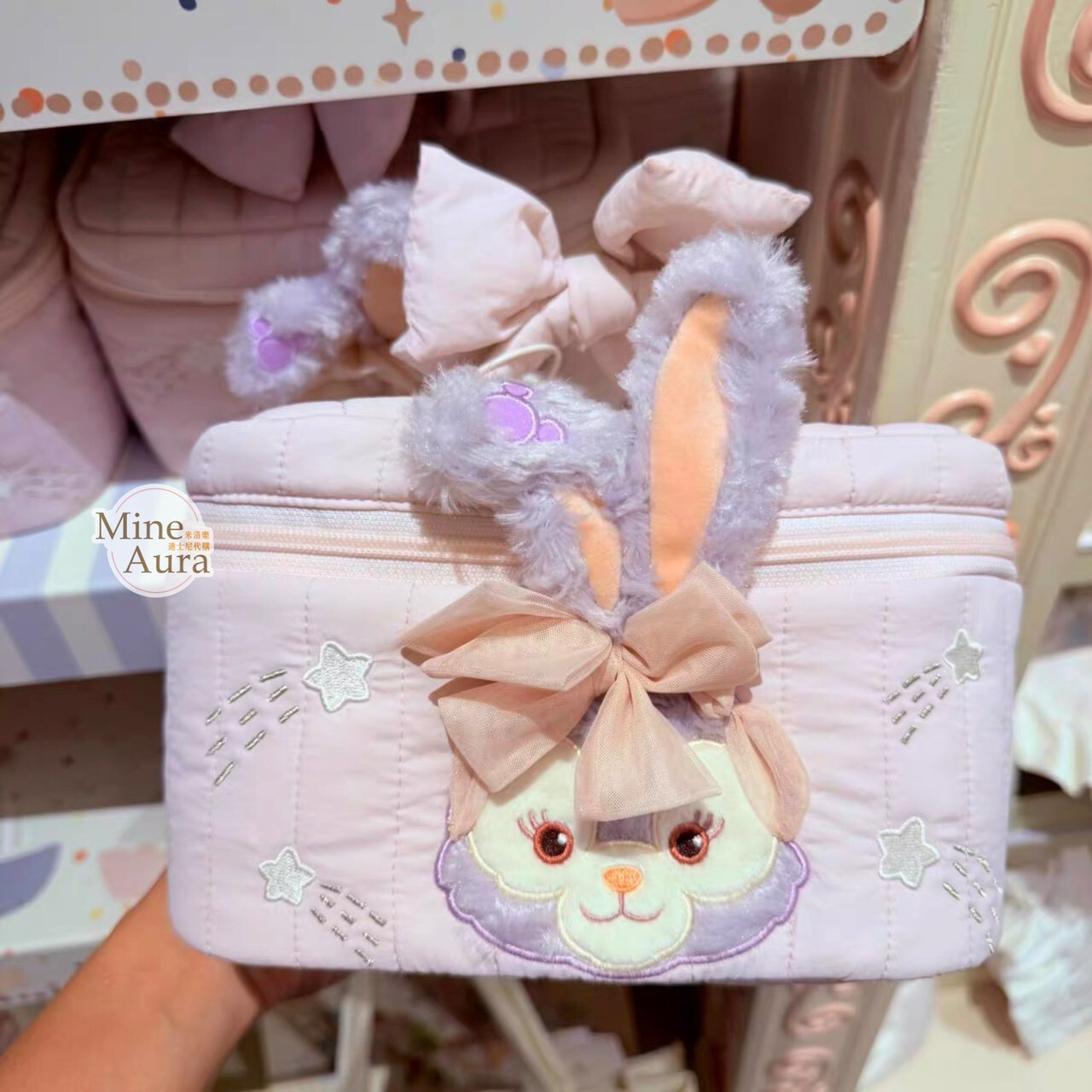 達菲 Duffy 與好友們 小小伙伴系列 史黛拉露 星黛露 StellaLou 絨毛造型 手提收納包 化妝包 -上海迪士尼樂園