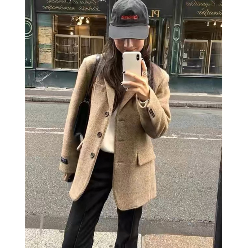 ᴷᴼᴿᴱᴬ 🇰🇷Underson設計師品牌俐落剪裁羊毛西裝外套（兩色）