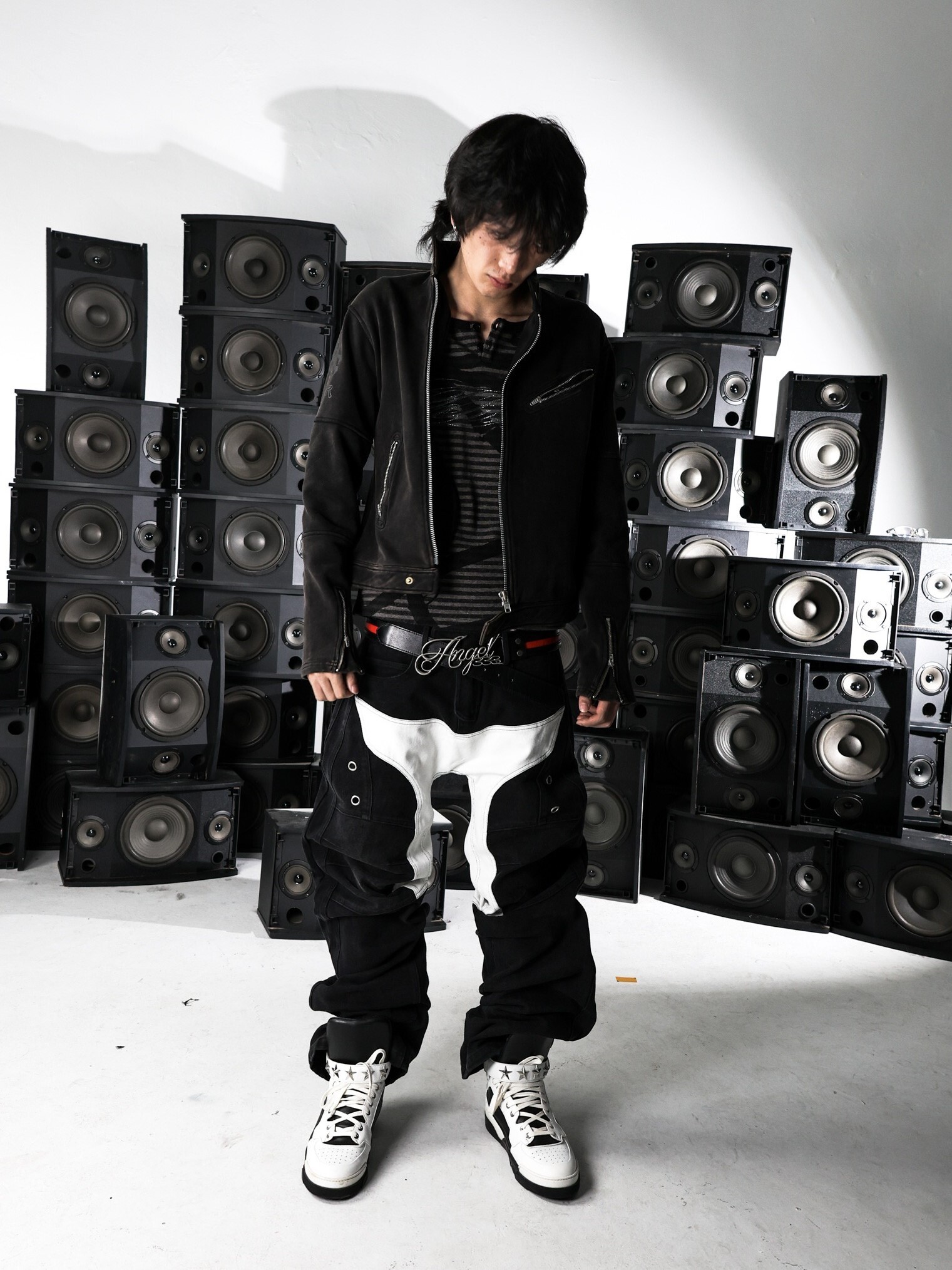 PCCVISION 3MAN0N 333 賽車水洗做舊 拼接直筒 牛仔褲