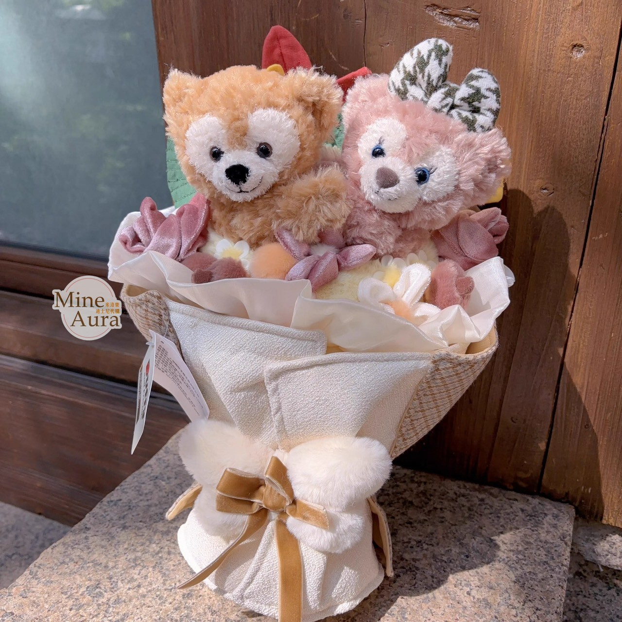 2025 秋日 達菲 Duffy 雪莉玫 ShellieMay 絨毛花束造型 擺飾品 -上海迪士尼樂園
