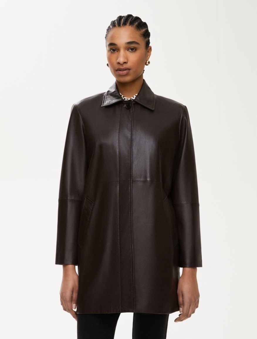 iBlues都會極簡皮革大衣外套