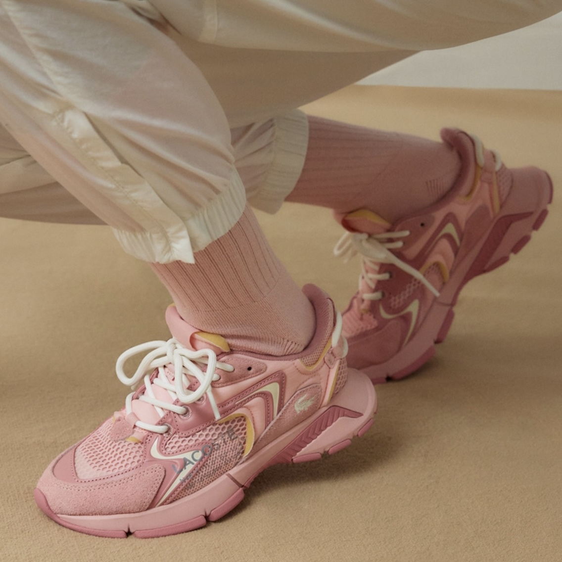 LACOSTE 鱷魚 全粉 休閒 慢跑 女鞋 47SFA0113-13C