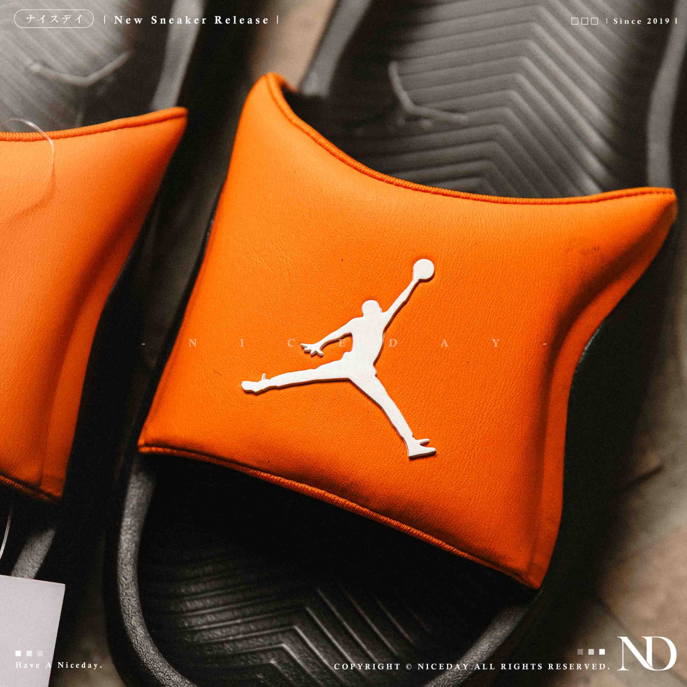 NICEDAY 現貨 NIKE JORDAN FRANCHISE SLIDE 黑橘 拖鞋 女鞋 大童 喬丹 HF4490-800