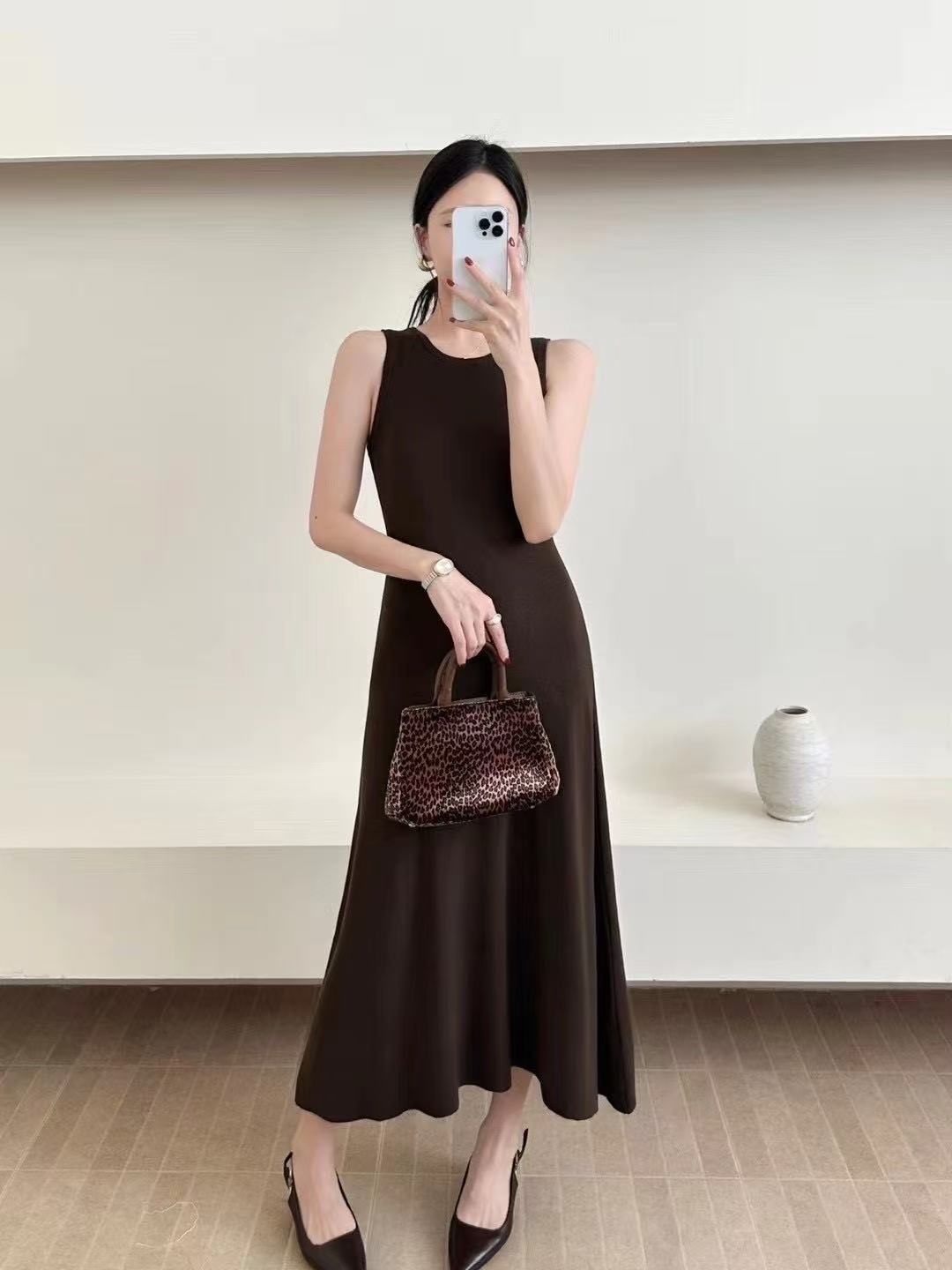 251傘狀針織背心長洋