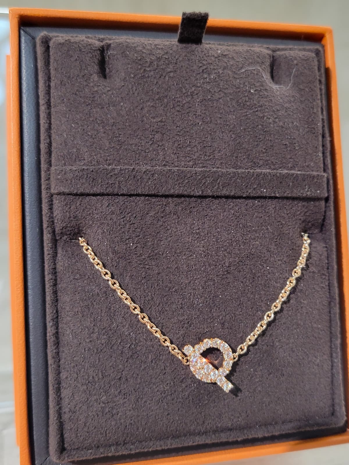 HERMES 18K ROSE Gold Finesse BRACELET with diamond  小Q 玫瑰金 手鏈