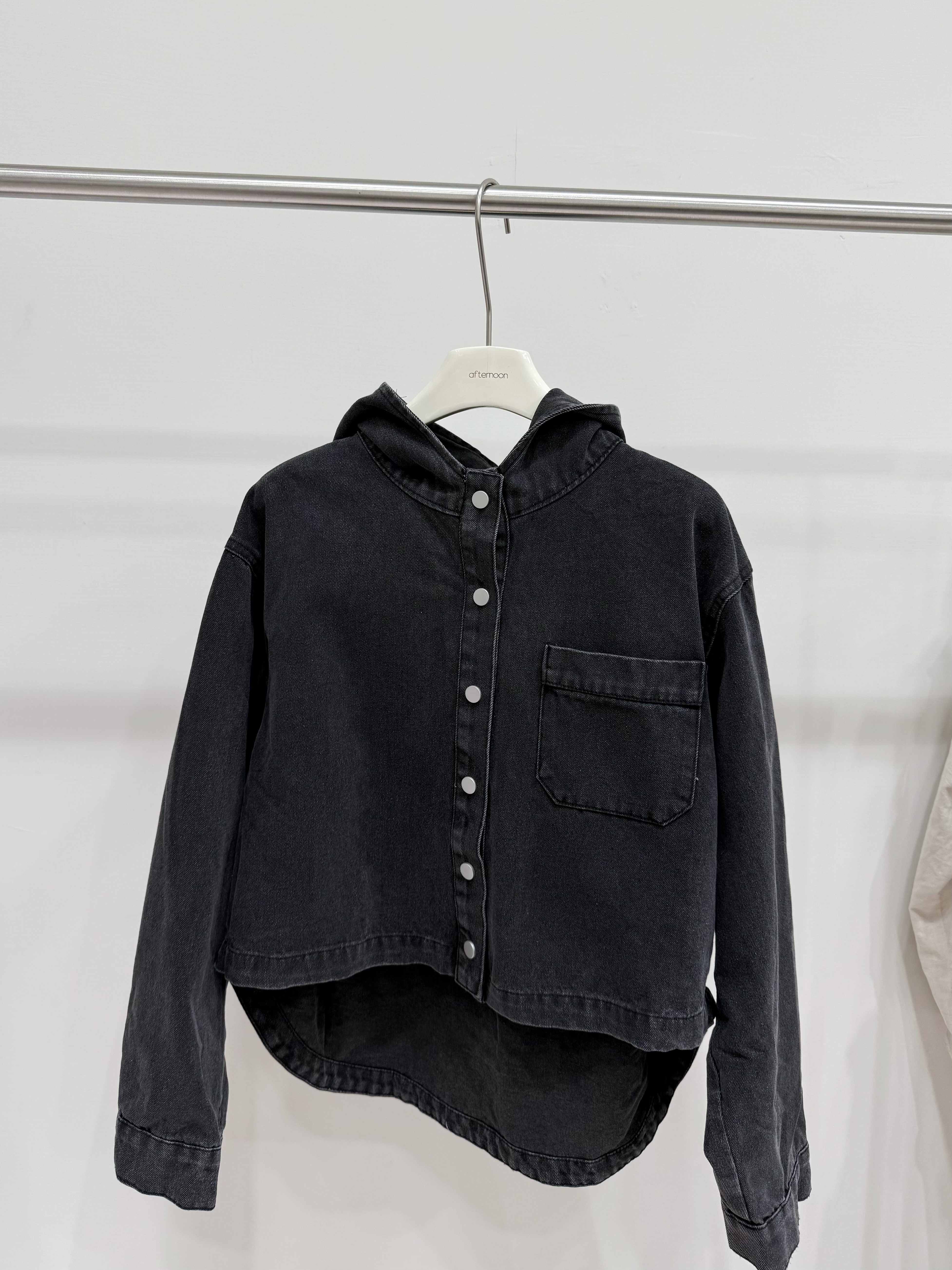 0879 立領連帽牛仔外套