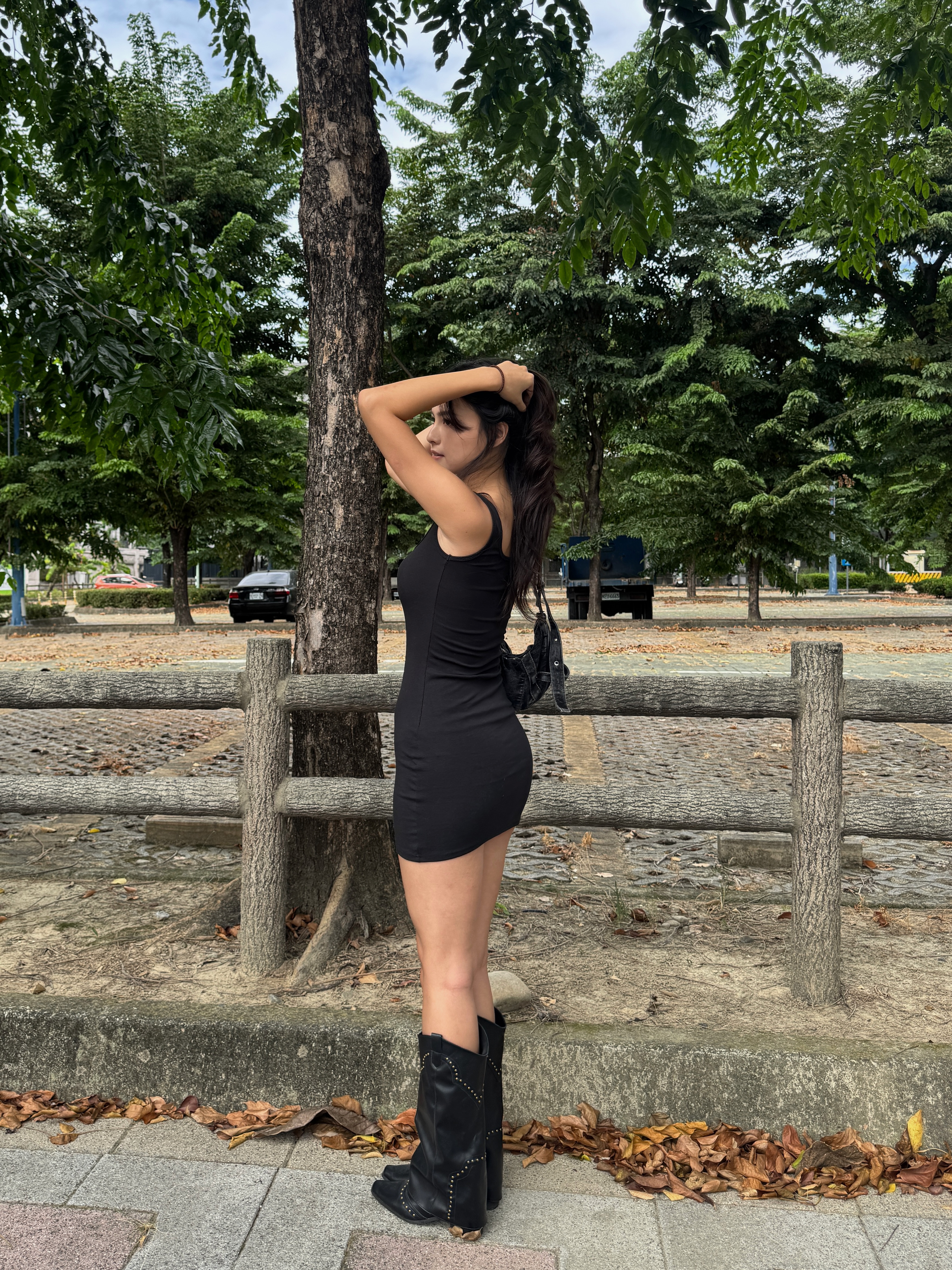 歐美方領包臀洋裝📂