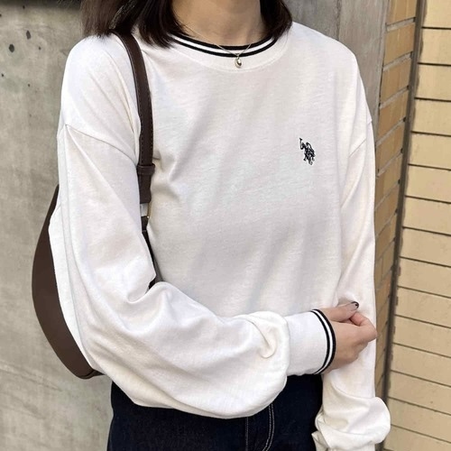 U.S. POLO ASSN. x GeeRA 撞色 長袖 縮口袖 上衣 T恤 86349464