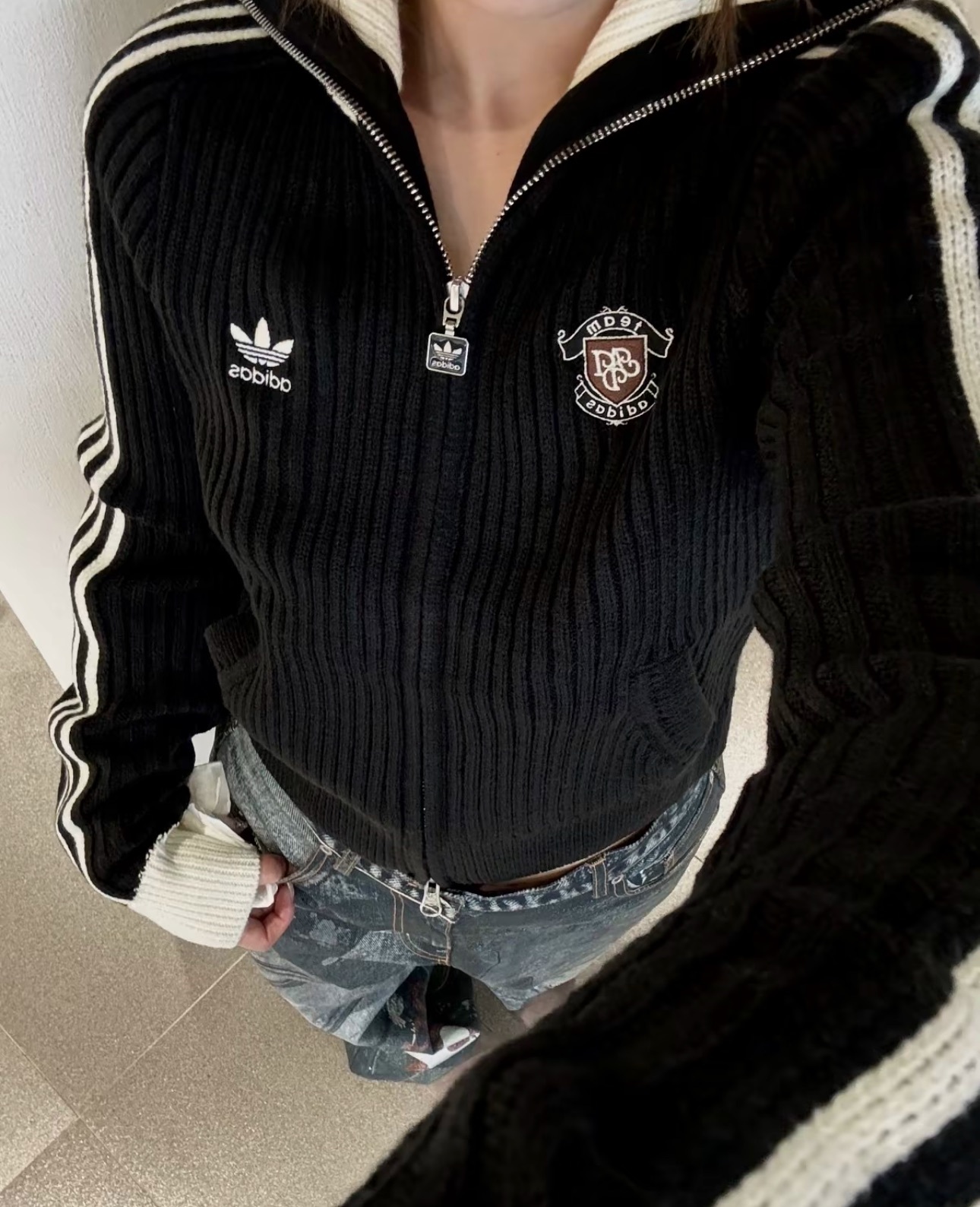 ADIDAS ORIGINALS TEAM FULLZIP JACKET針織立領外套 兩色