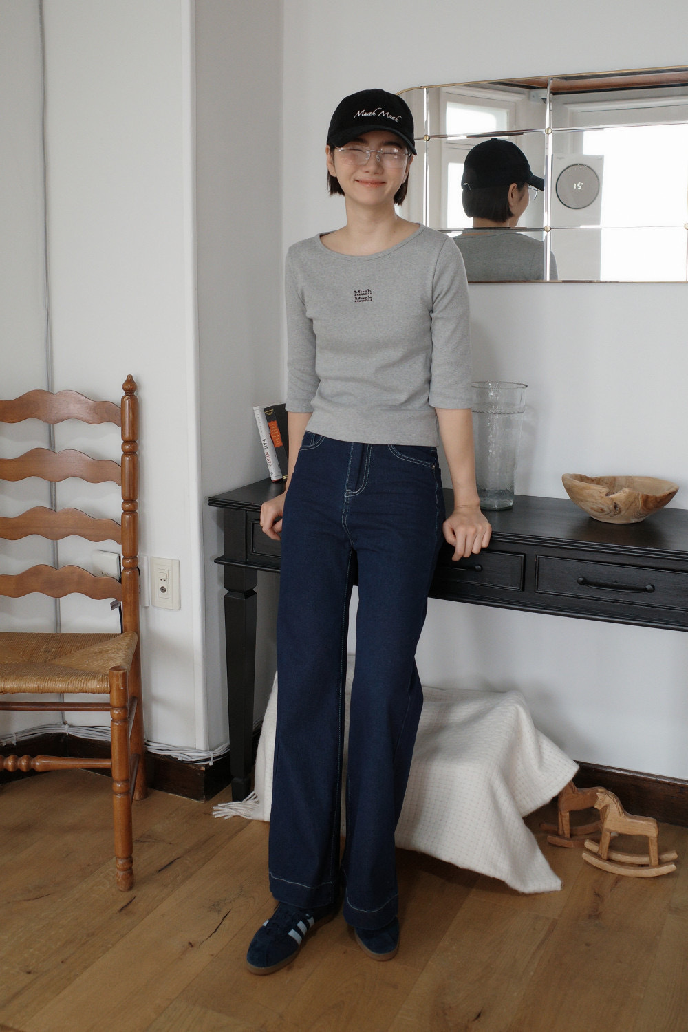 現貨 韓國代購 MuahMuah 經典 基本款 單寧 牛仔 長褲