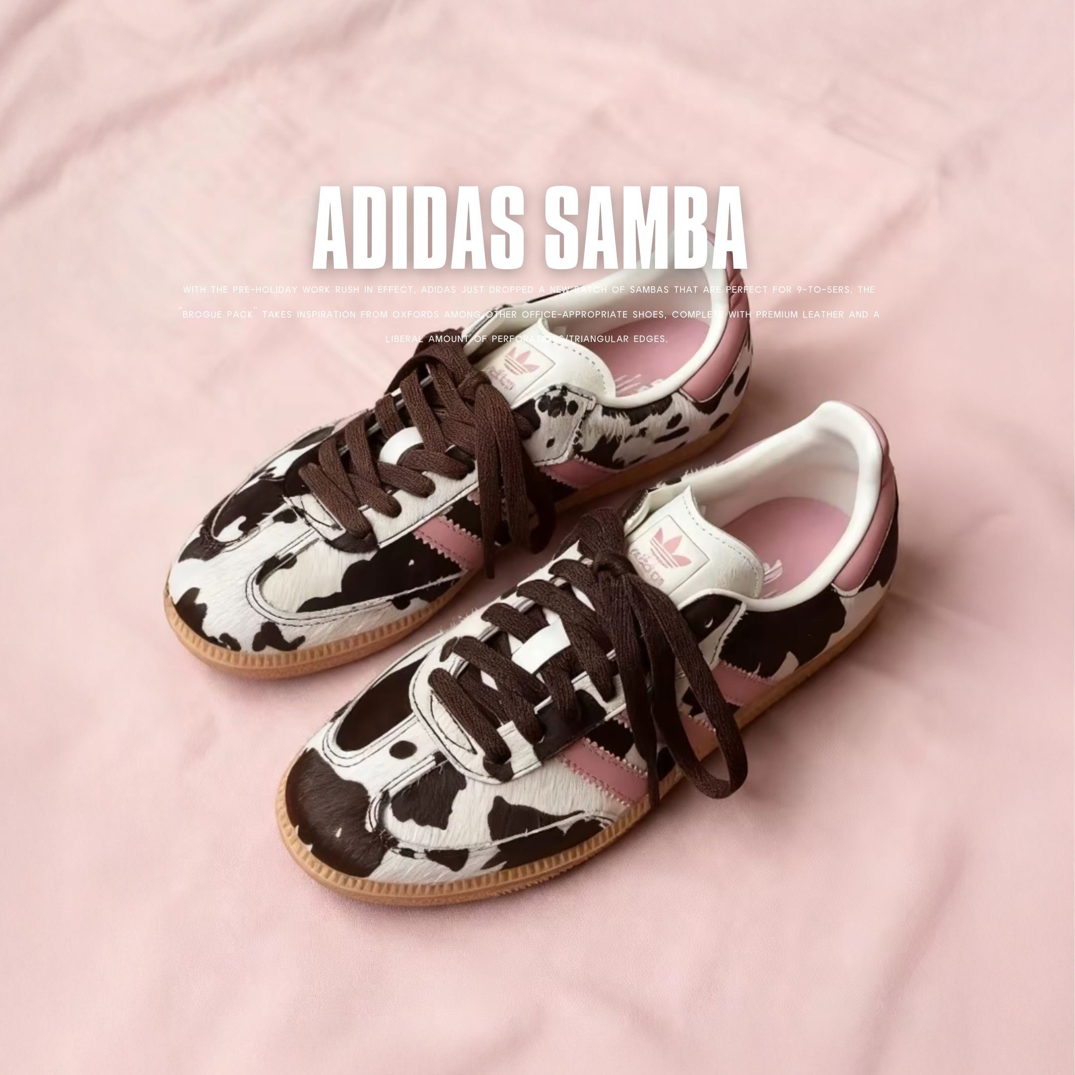 NICEDAY 代購 Adidas Samba OG Cow 乳牛 牛 動物 斑紋 粉色 粉白 復古 KK2239