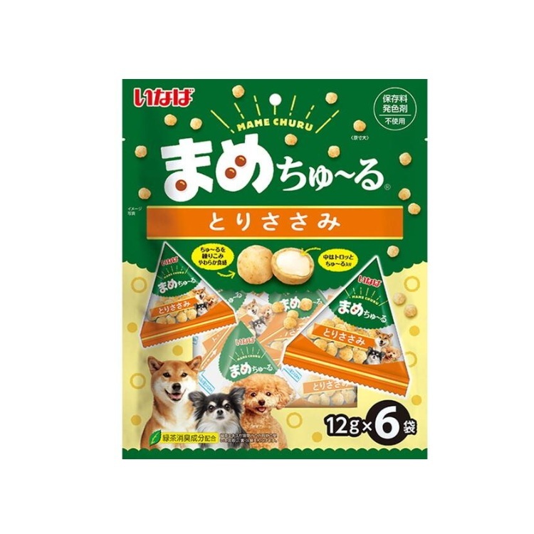 INABA 犬用 雞柳夾心軟粒零食 12gx6袋