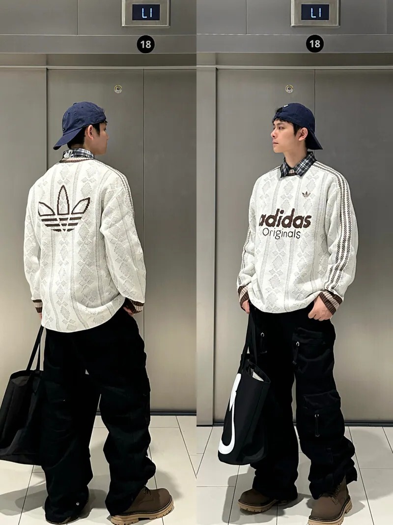 <現貨+預購> Adidas Originals U SWEATSHIRT 字母 三線 針織衫 毛衣 長袖 米棕KS5956/綠黑KS5957