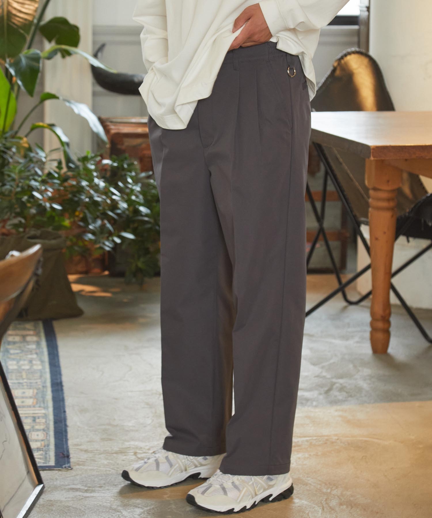 🇯🇵The craft crew 多功能雙褶寬直筒卡其褲 TCCP pt1618