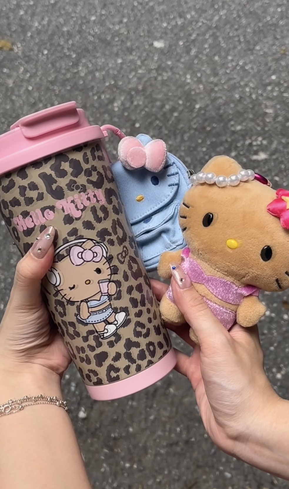 HELLO KITTY x TBH 聯名款  限量 經典豹紋 保溫杯 480ML 粉色 / 棕色  (附贈收納包)