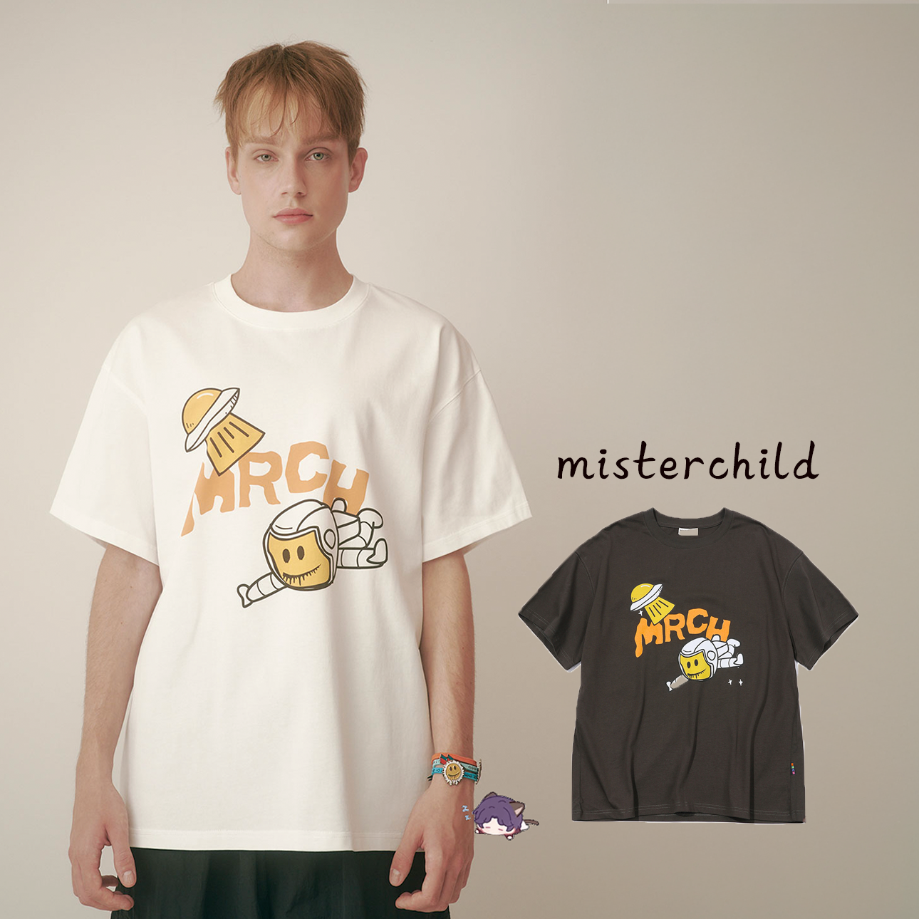 MISTERCHILD 太空人笑臉 印花 短袖上衣 T-SHIRT