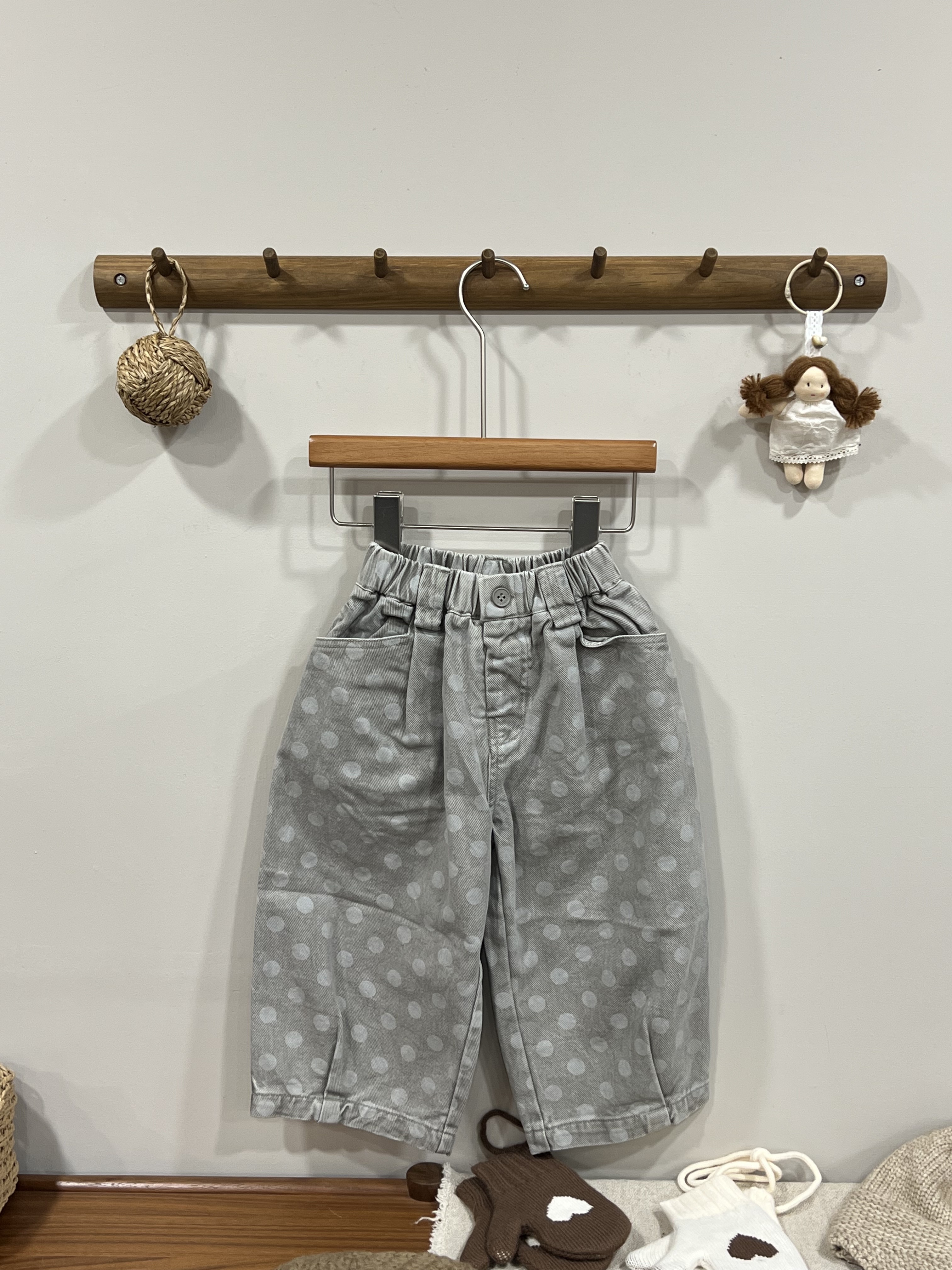 A03227設計師品牌圓點長褲